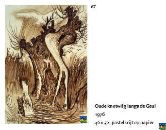 Oude knotwilg langs de Geul